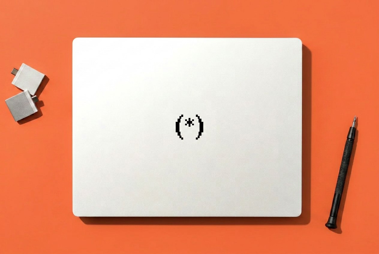 frame.work laptop mockup shown in context