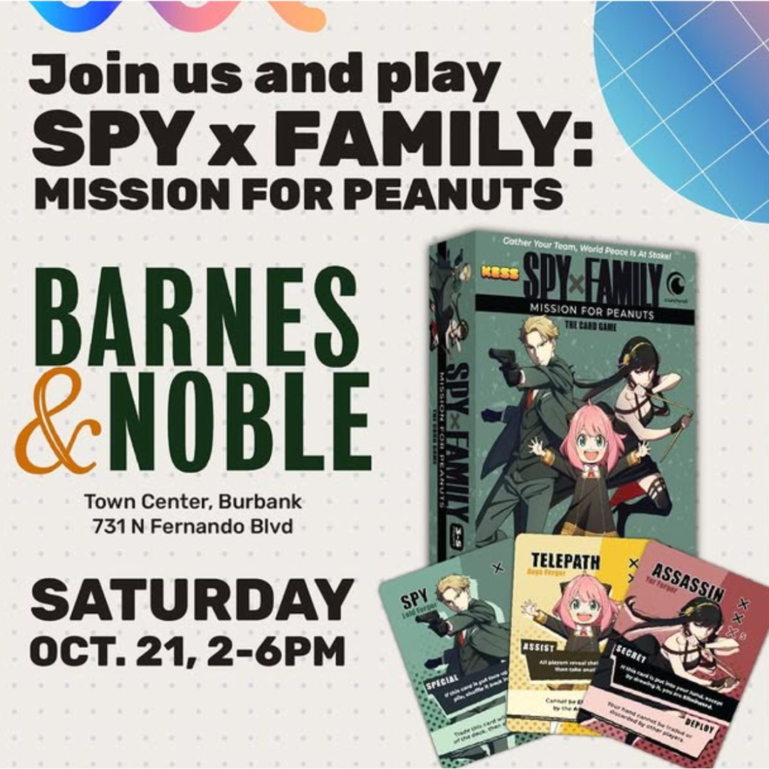 Event flyer for the Spy x Family: Mission for Peanuts Barnes & Noble event